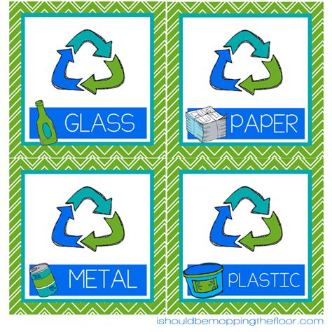 mopping  floor  printable recycling bin labels
