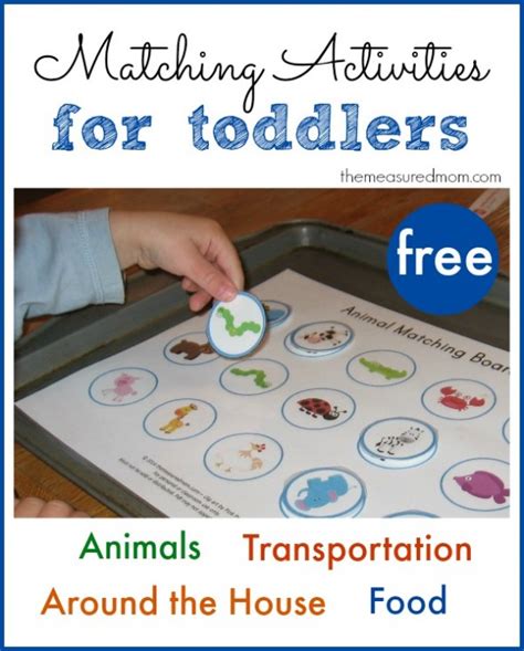 printable  matching activities  toddlers  measured mom