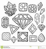Coloring Pages Shape Crystal Gemstone Drawing Diamonds Diamond Shapes Google Printable Doodle Silhouette Adult Hand Draw Vector sketch template