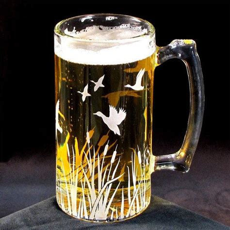 Etched Glass Beer Mug Duck Migration Ts For Groomsman Best Man