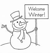 Winter Welcome Snowman sketch template