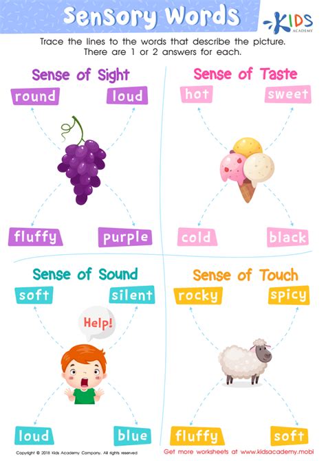 sensory images worksheets worksheets  kindergarten