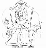 King Sitting Throne Visekart Clipart sketch template