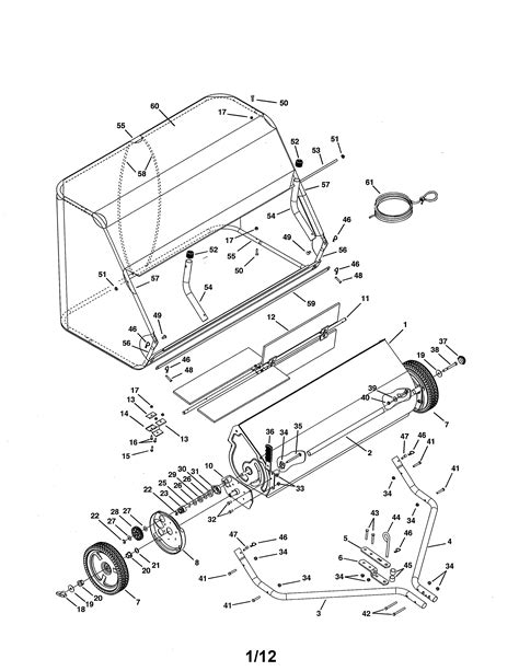 craftsman lawn sweeper parts diagram
