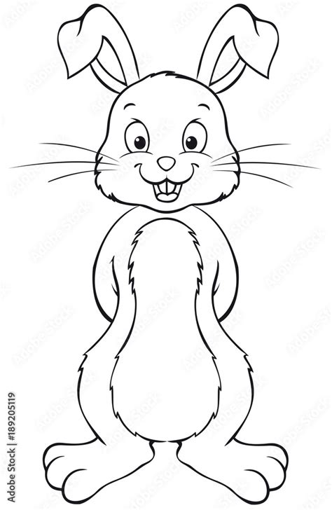 cute easter bunny  floppy ears coloring page stock vector adobe stock