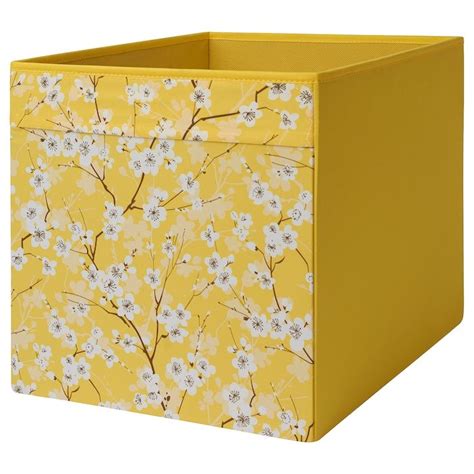 droena box yellow floral patterned yellow ikea scatole archivio ceste ikea