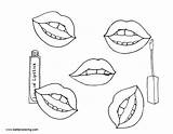 Makeup Coloring Printable Face Pages Lipsticks Template sketch template