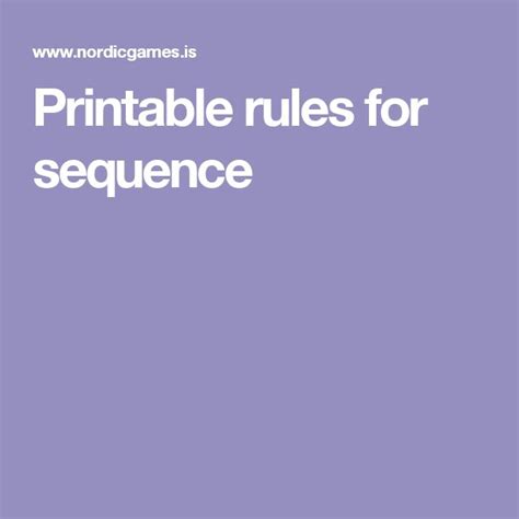 printable rules  sequence sequencing rules printables