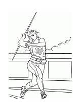 Coloring Thrower Javelin Woman Putter Stadium Shot sketch template