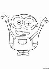 Minions Bob Minion Coloring Pages Bear Teddy Drawing sketch template
