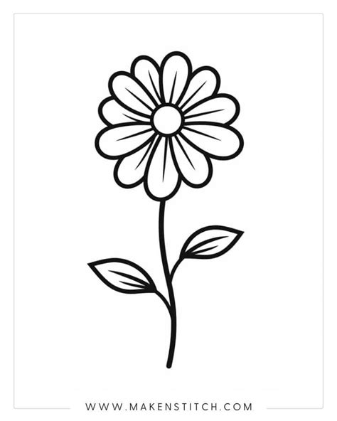 flower coloring pages  kids  adults  printables makenstitch