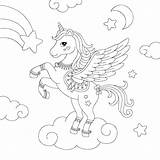 Pegasus Einhorn sketch template