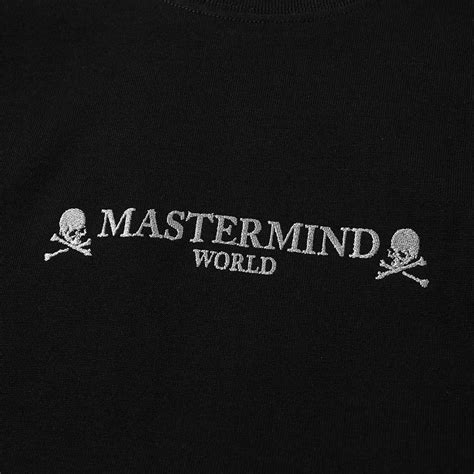 mastermind world long sleeve logo boxy high tee black  sg