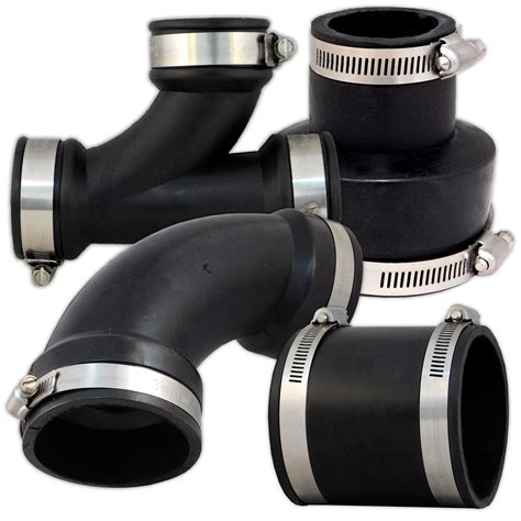 rubber pipe connector black flexible tube fittings fish pond nexus eazy clips ebay