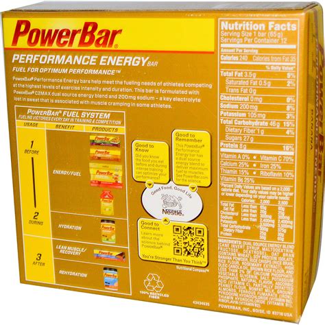 powerbar nutrition facts label nutrition ftempo