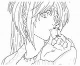 Death Misa Note Amane Coloring Pages Character Another sketch template
