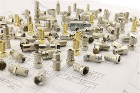 connectors  connecting coaxial wires   electrical diagram stock image image