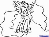 Celestia Coloring Princess Little Pony Pages Coloriage Luna Step Draw Princesse Comments Getcolorings Getdrawings Coloringhome Dragoart sketch template