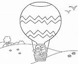 Balloon Air Hot Coloring Pages Kids Printable sketch template