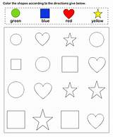 Shapes Worksheets Preschool Shape Color Worksheet Kindergarten Printable Math Preschoolers Coloring Kids Choose Board Activities Identify Toddlers Printables sketch template