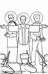Coloring Martyrs Peter Mexican Cristobal Magallanes Saint Toole Tribute Jose sketch template