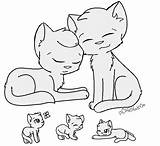 Cat Family Lineart Warrior Base Cats Coloring Mates Kits Template Pages Deviantart Group sketch template