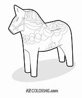 Coloring Dala Horse Swedish Template sketch template