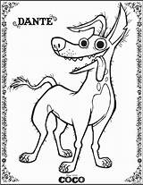 Coco Coloring Pages Disney Printable Print Dante Size sketch template