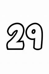 29 Number Printable Bubble Letters sketch template