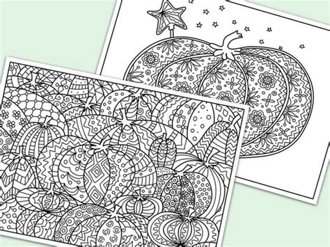 halloween pumpkins printable coloring pages etsy
