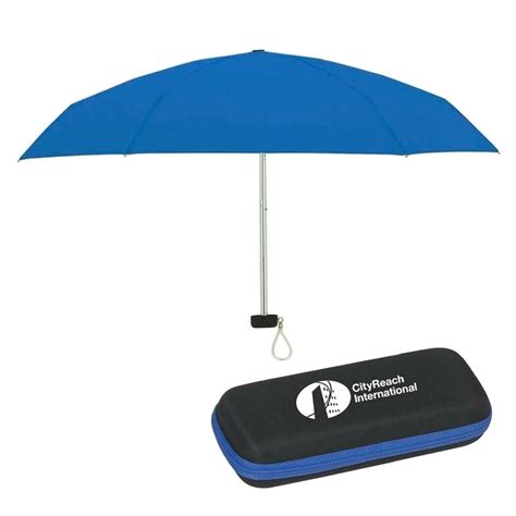 Promotional 37 Arc Folding Travel Umbrella With Eva Case