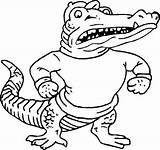 Florida Gator Gators Coloring Pages Clipart Logo Drawing Alligator Mascot Clip Sheets Color Printable Crocodile Football Silhouette Kids Animal Cliparts sketch template