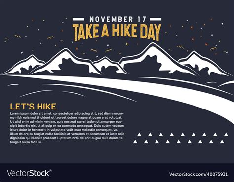 take a hike day november 17 rubber stamp vector image
