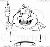 Greek Man Olympic Holding Torch Clipart Cartoon Coloring Senior Happy Thoman Cory Outlined Vector Template sketch template