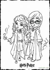 Coloring Potter Harry Pages Printable Cartoon Hogwarts Hermione Kids Adult Ginny Cute Dobby Print Weasley Ron Voldemort Color Book Drawing sketch template