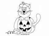 Halloween Chat Citrouille Coloriage sketch template