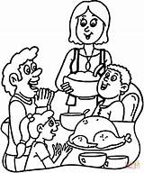 Dinner Coloring Pages Turkey Family Thanksgiving Drawing Printable Kids Getdrawings Categories sketch template
