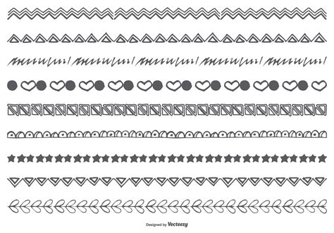 hand drawn doodle borders  vector art  vecteezy