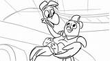 Tots Pip Freddy Flamingo Colouring Rocketeer Twimg Pbs sketch template