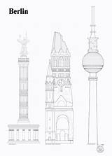Fernsehturm Kaiser Berliner Gedächtniskirche Wilhelm sketch template