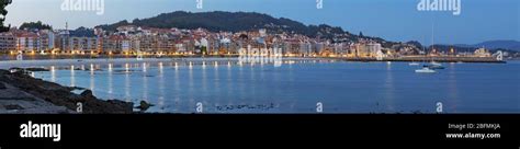 Panorama At Sunset Of Sanxenxo Famous Holiday Village Of Galicia