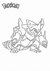 Aggron Coloring Pokemon Mega Pages Printable Kids Color sketch template