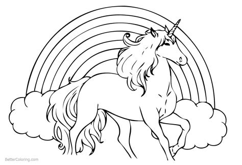 unicorn  rainbow  colouring pages