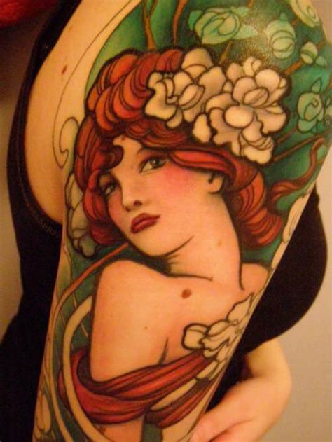 A Stunning Jeff Gogue Art Deco Tattoo Of A Pin Up Girl