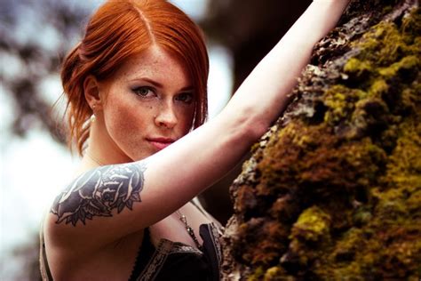 redhead freckles tattoo annalee suicide hd wallpaper rare gallery