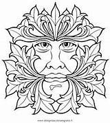 Man Green Color Coloring Printable Pages Colouring Scan Woodburning Sketch Floral Cut Illustration Adult Wood sketch template