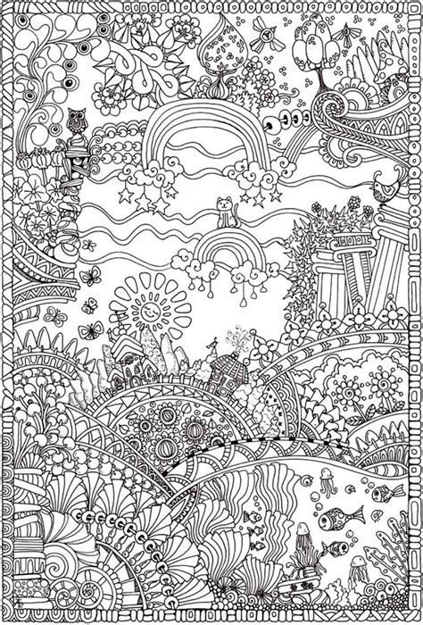 insanely intricate entangled landscapes coloring page coloring pages
