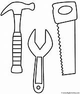 Coloring Wrench Hammer Tools Saw Father Fathers Print sketch template