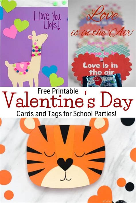 printable valentines day cards  tags  school parties party