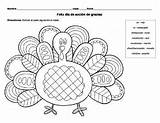 Coloring Thanksgiving Spanish Turkey Pages Color Verb sketch template